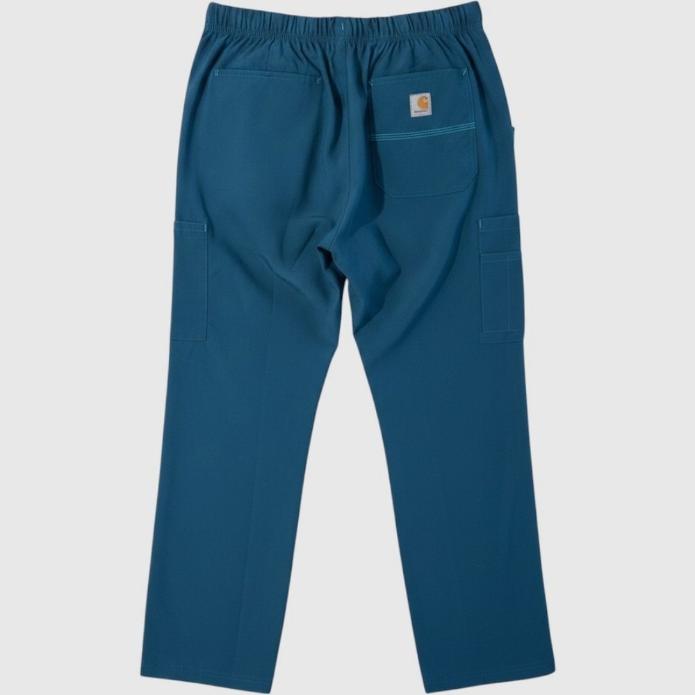 Carhartt Force Liberty Scrub Pants Womens Petite L Caribbean Blue Cargo C52110 - Picture 2 of 7